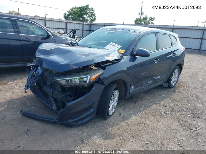 2019 Hyundai Tucson Se VIN: KM8J23A44KU012693 Lot: 39950218