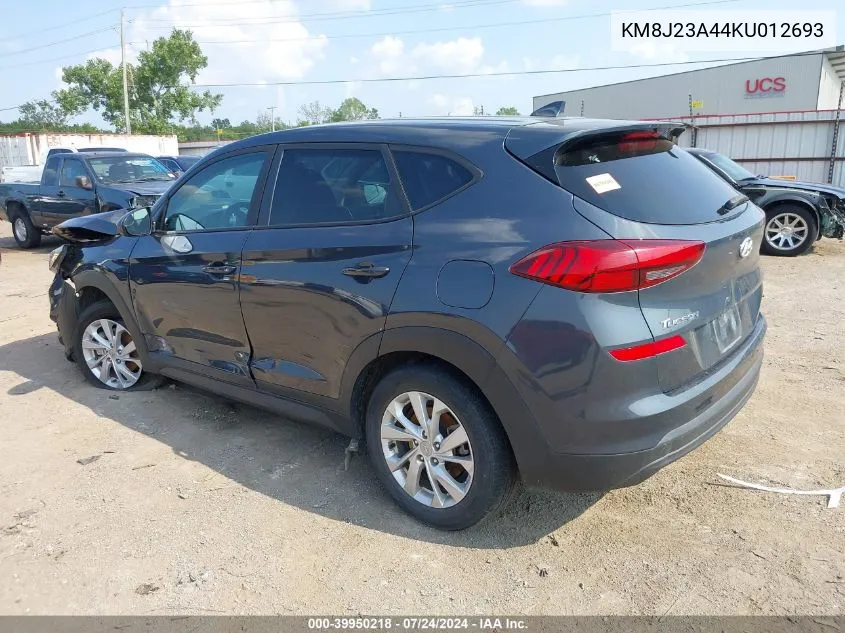 2019 Hyundai Tucson Se VIN: KM8J23A44KU012693 Lot: 39950218