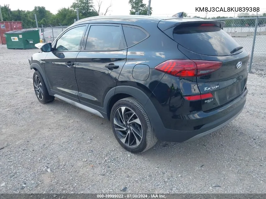 2019 Hyundai Tucson Sport VIN: KM8J3CAL8KU839388 Lot: 39999022