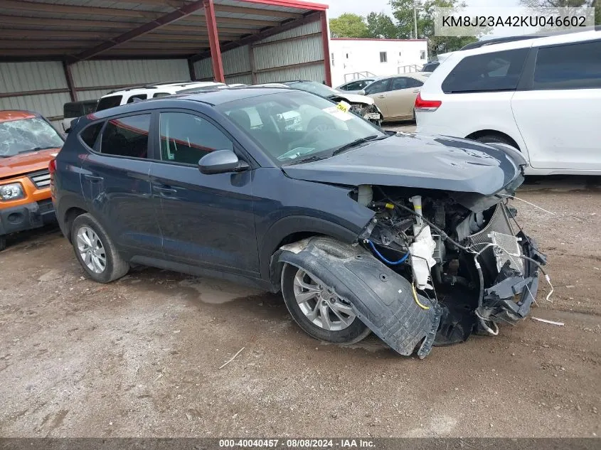 2019 Hyundai Tucson Se VIN: KM8J23A42KU046602 Lot: 40040457