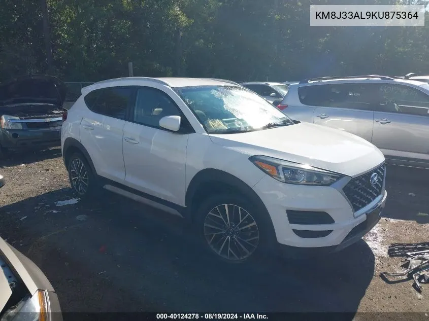 2019 Hyundai Tucson Sel VIN: KM8J33AL9KU875364 Lot: 40124278