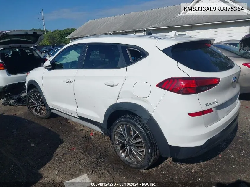 2019 Hyundai Tucson Sel VIN: KM8J33AL9KU875364 Lot: 40124278