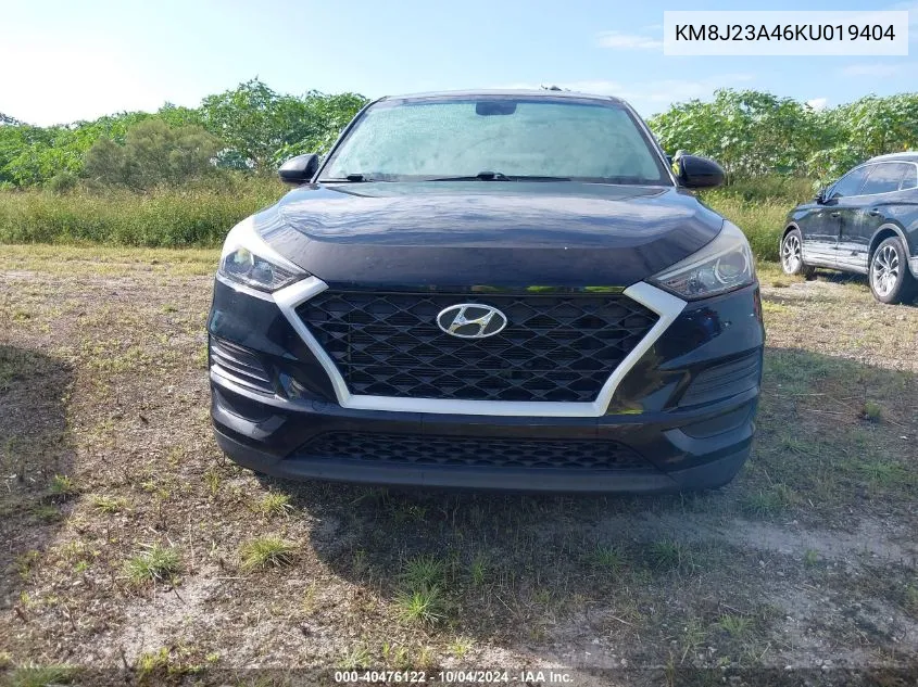 2019 Hyundai Tucson Se VIN: KM8J23A46KU019404 Lot: 40476122