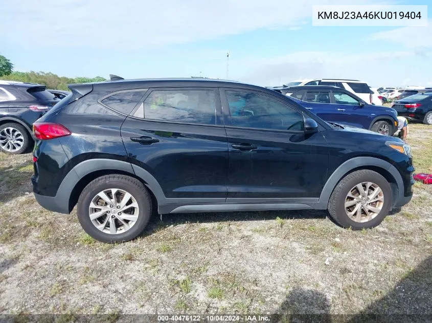 2019 Hyundai Tucson Se VIN: KM8J23A46KU019404 Lot: 40476122