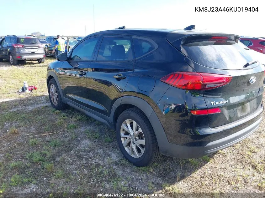 2019 Hyundai Tucson Se VIN: KM8J23A46KU019404 Lot: 40476122