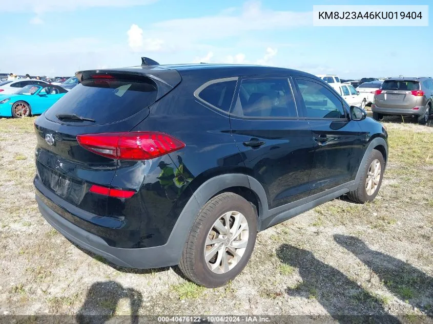 2019 Hyundai Tucson Se VIN: KM8J23A46KU019404 Lot: 40476122