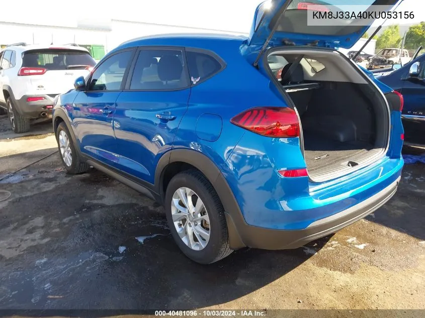 2019 Hyundai Tucson Value VIN: KM8J33A40KU053156 Lot: 40481096