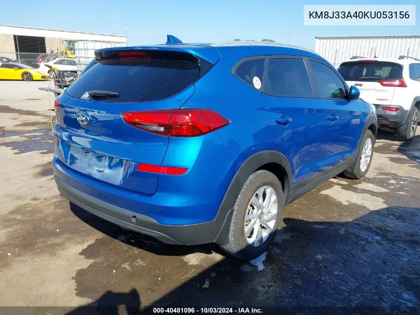 2019 Hyundai Tucson Value VIN: KM8J33A40KU053156 Lot: 40481096