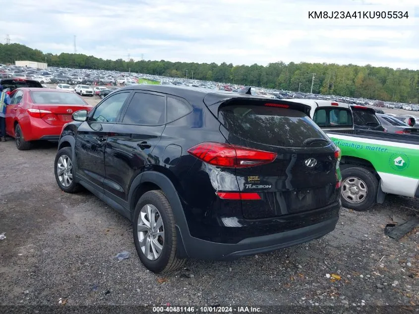 2019 Hyundai Tucson Se VIN: KM8J23A41KU905534 Lot: 40481146