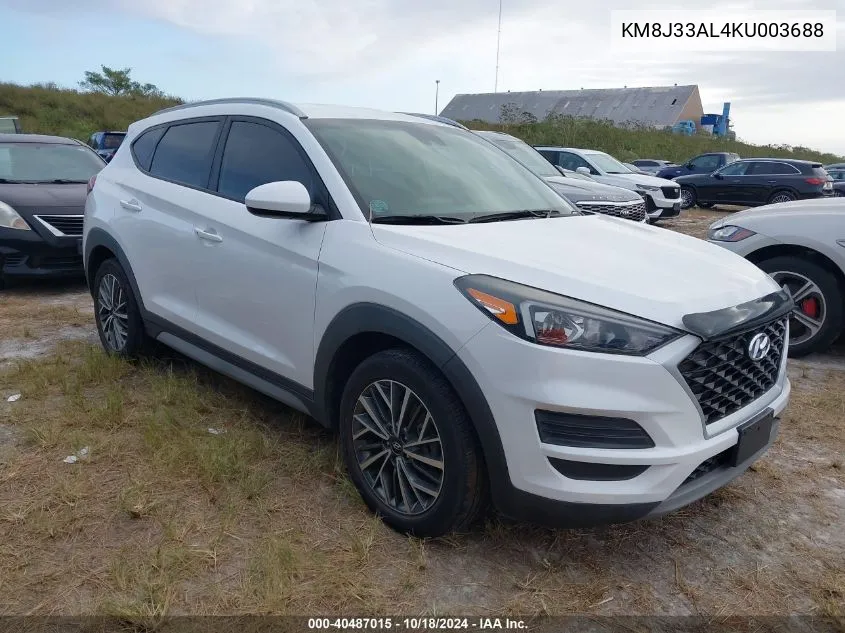 2019 Hyundai Tucson Sel VIN: KM8J33AL4KU003688 Lot: 40487015