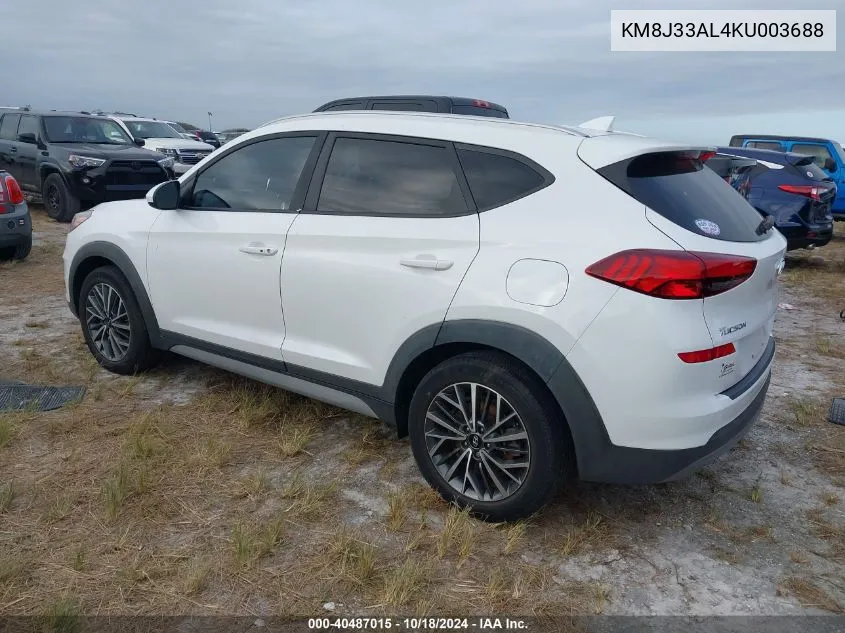 KM8J33AL4KU003688 2019 Hyundai Tucson Sel