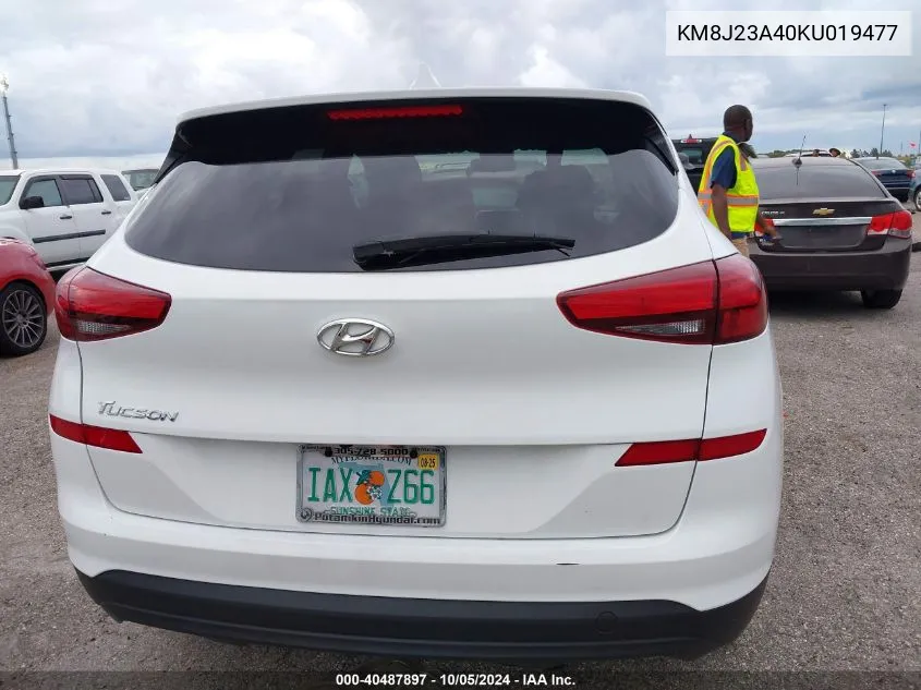 2019 Hyundai Tucson Se VIN: KM8J23A40KU019477 Lot: 40487897