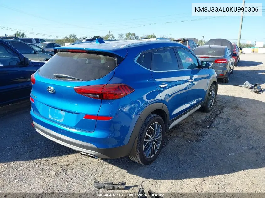 2019 Hyundai Tucson Limited VIN: KM8J33AL0KU990306 Lot: 40497713