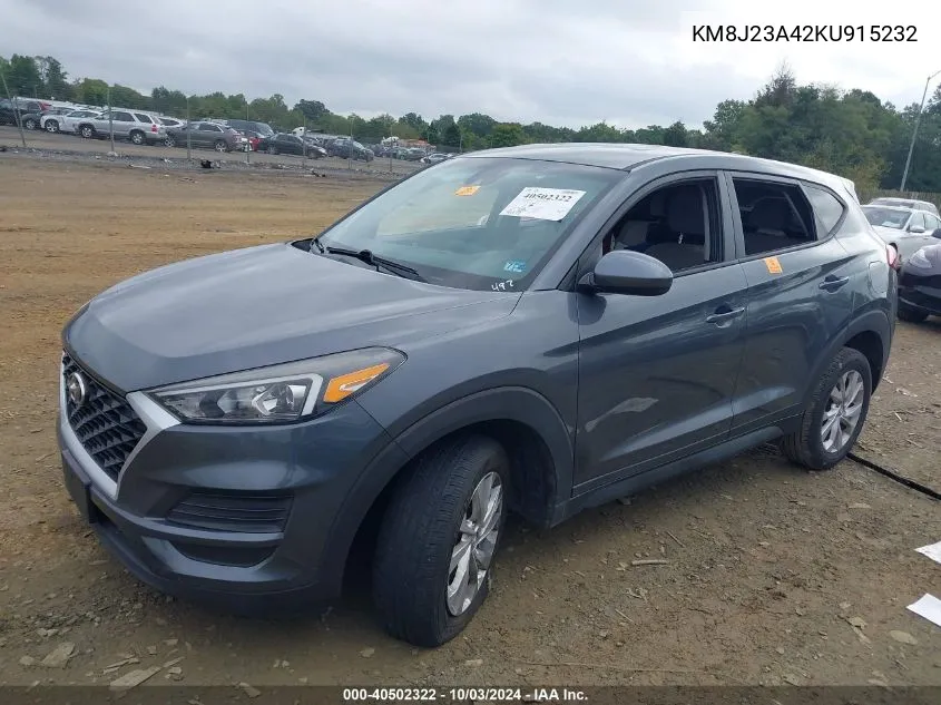 2019 Hyundai Tucson Se VIN: KM8J23A42KU915232 Lot: 40502322