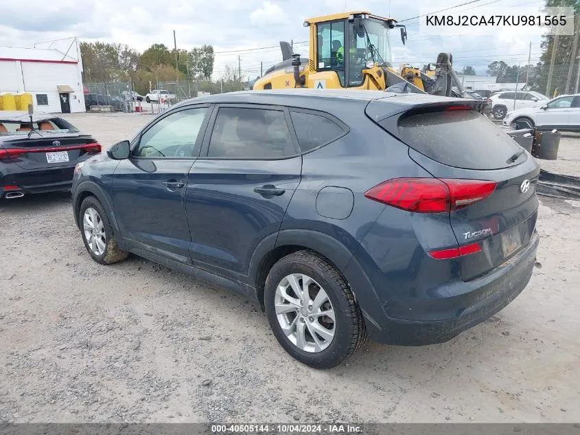 2019 Hyundai Tucson Se VIN: KM8J2CA47KU981565 Lot: 40505144