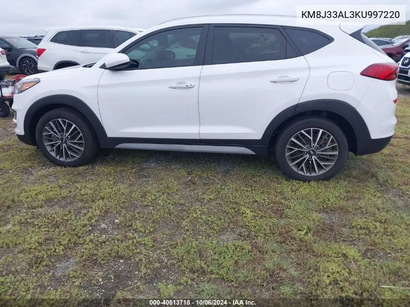 2019 Hyundai Tucson Limited/Sel/Sport/Ultimat VIN: KM8J33AL3KU997220 Lot: 40513718