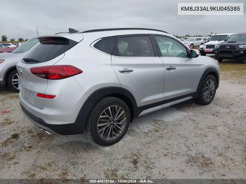 2019 Hyundai Tucson Ultimate VIN: KM8J33AL9KU045385 Lot: 40518164