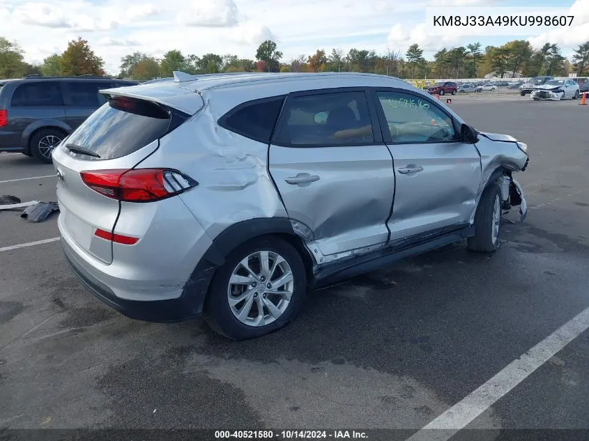 2019 Hyundai Tucson Value VIN: KM8J33A49KU998607 Lot: 40521580