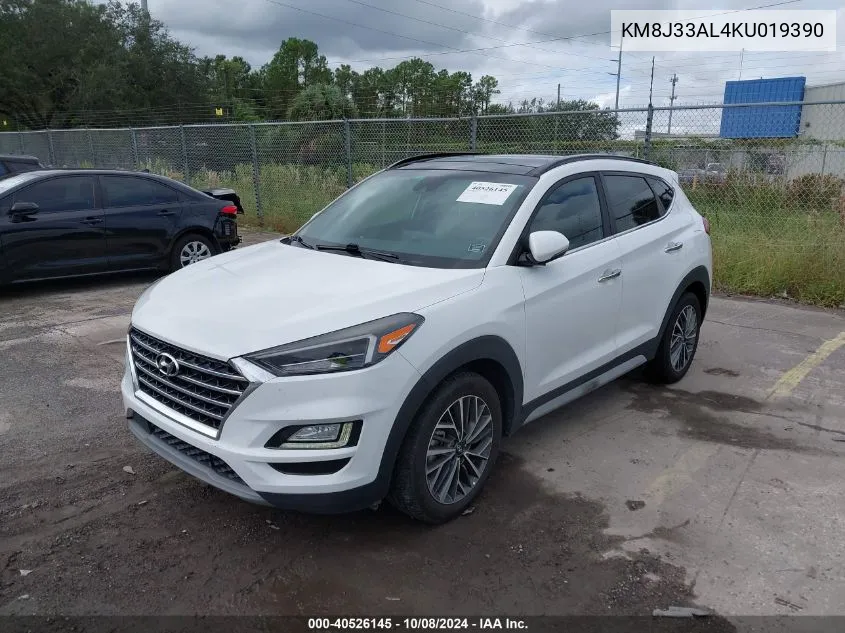 2019 Hyundai Tucson Limited/Sel/Sport/Ultimat VIN: KM8J33AL4KU019390 Lot: 40526145