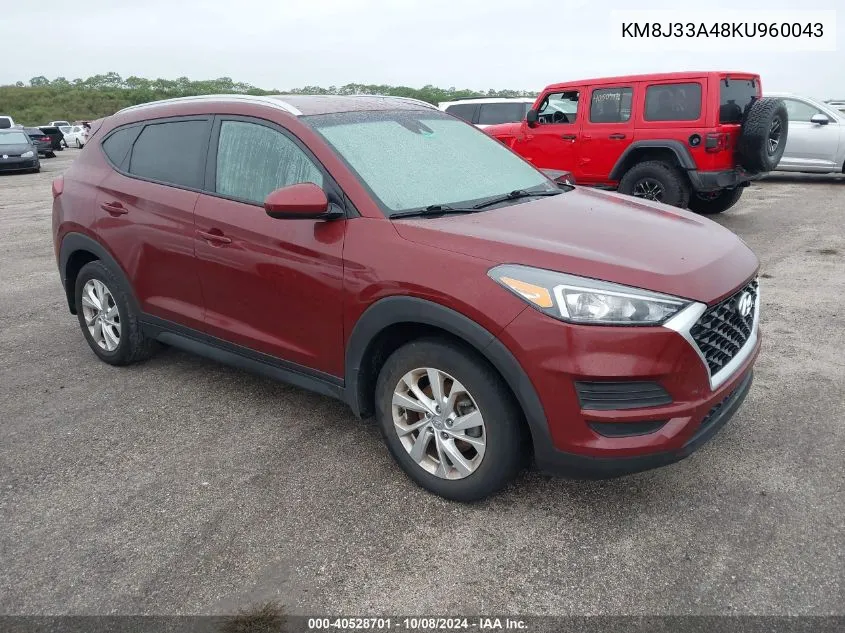 2019 Hyundai Tucson Value VIN: KM8J33A48KU960043 Lot: 40528701