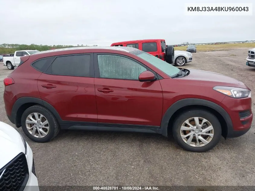 2019 Hyundai Tucson Value VIN: KM8J33A48KU960043 Lot: 40528701