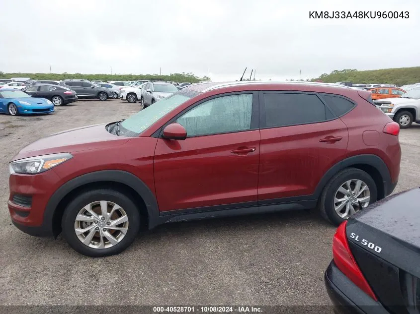 2019 Hyundai Tucson Value VIN: KM8J33A48KU960043 Lot: 40528701