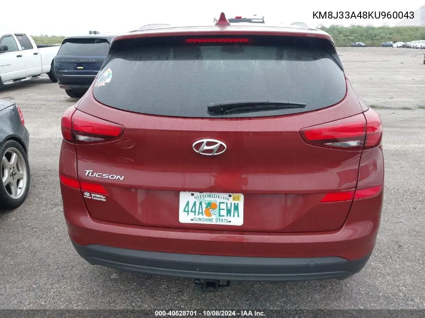 2019 Hyundai Tucson Value VIN: KM8J33A48KU960043 Lot: 40528701