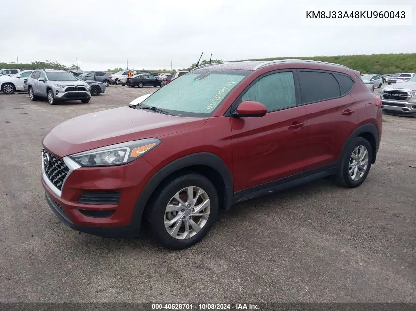 2019 Hyundai Tucson Value VIN: KM8J33A48KU960043 Lot: 40528701