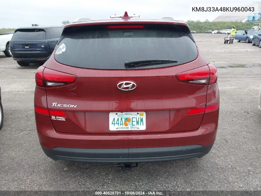 2019 Hyundai Tucson Value VIN: KM8J33A48KU960043 Lot: 40528701