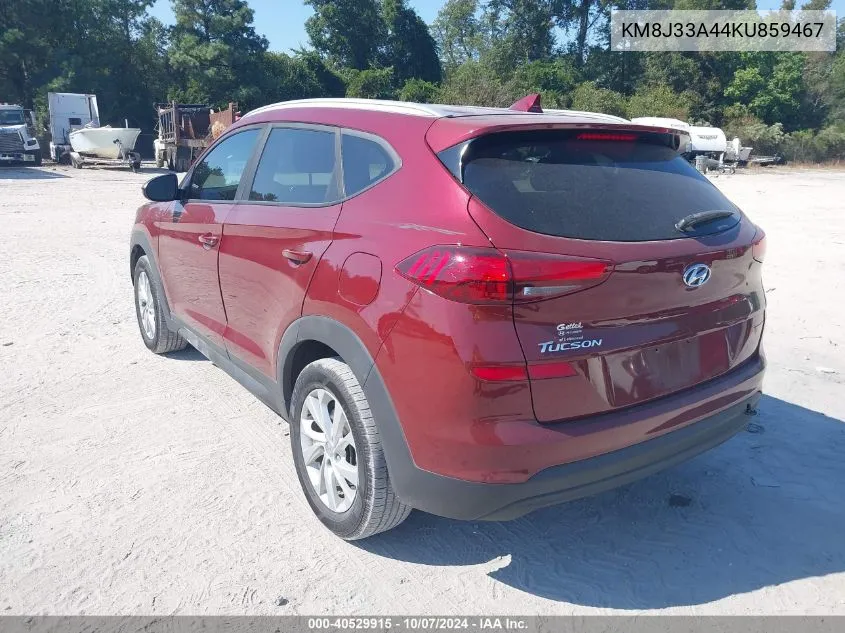 2019 Hyundai Tucson Value VIN: KM8J33A44KU859467 Lot: 40529915