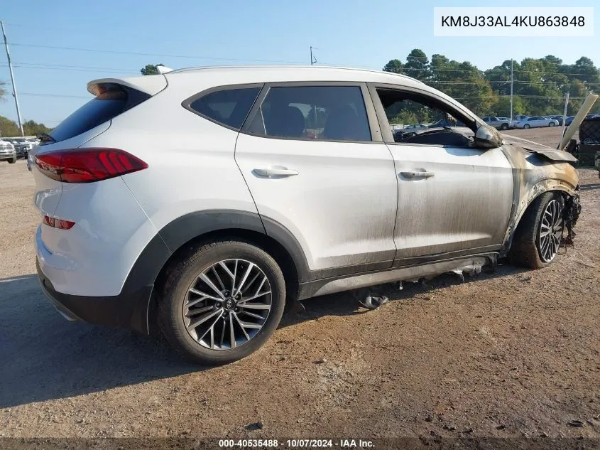 2019 Hyundai Tucson Sel VIN: KM8J33AL4KU863848 Lot: 40535488