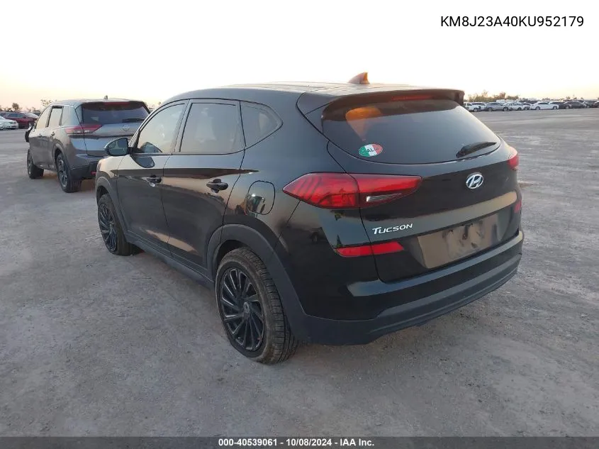 2019 Hyundai Tucson Se VIN: KM8J23A40KU952179 Lot: 40539061