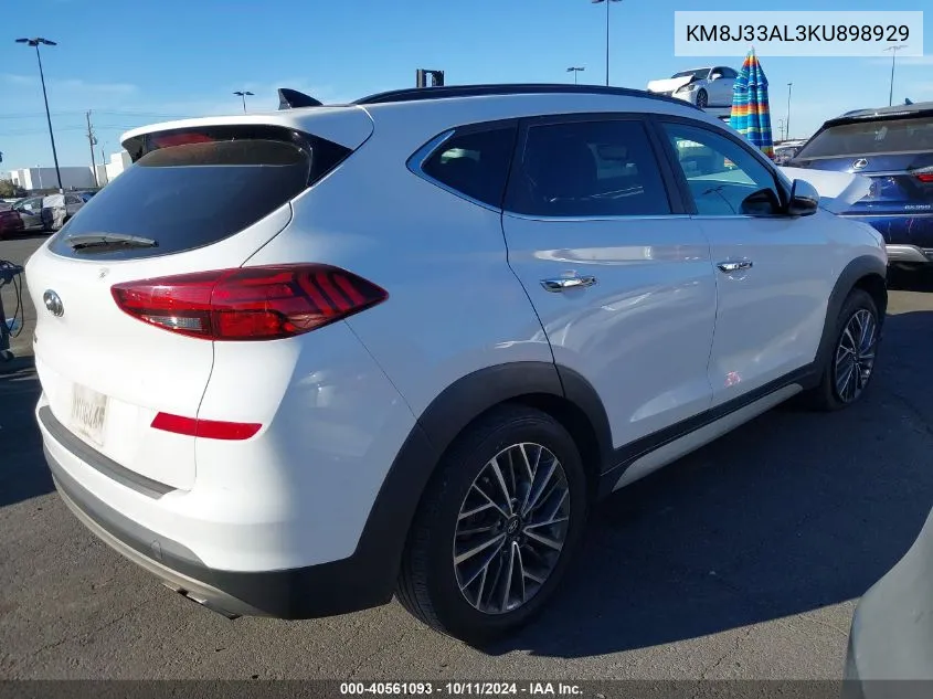 2019 Hyundai Tucson Ultimate VIN: KM8J33AL3KU898929 Lot: 40561093