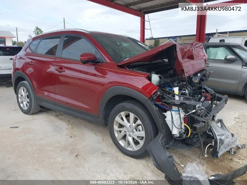 2019 Hyundai Tucson Value VIN: KM8J33A4XKU980472 Lot: 40582223