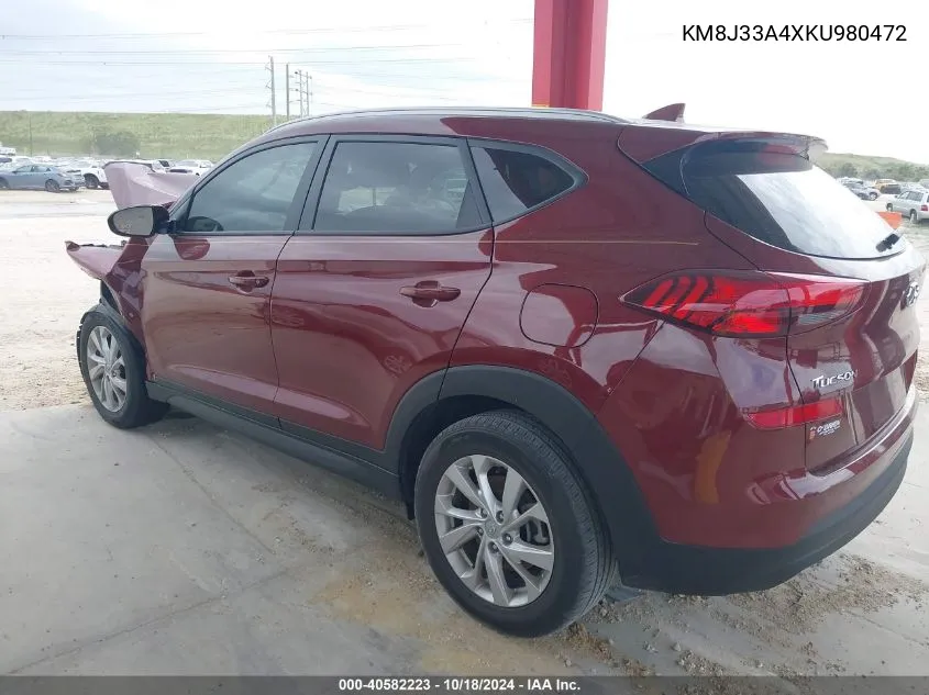 2019 Hyundai Tucson Value VIN: KM8J33A4XKU980472 Lot: 40582223