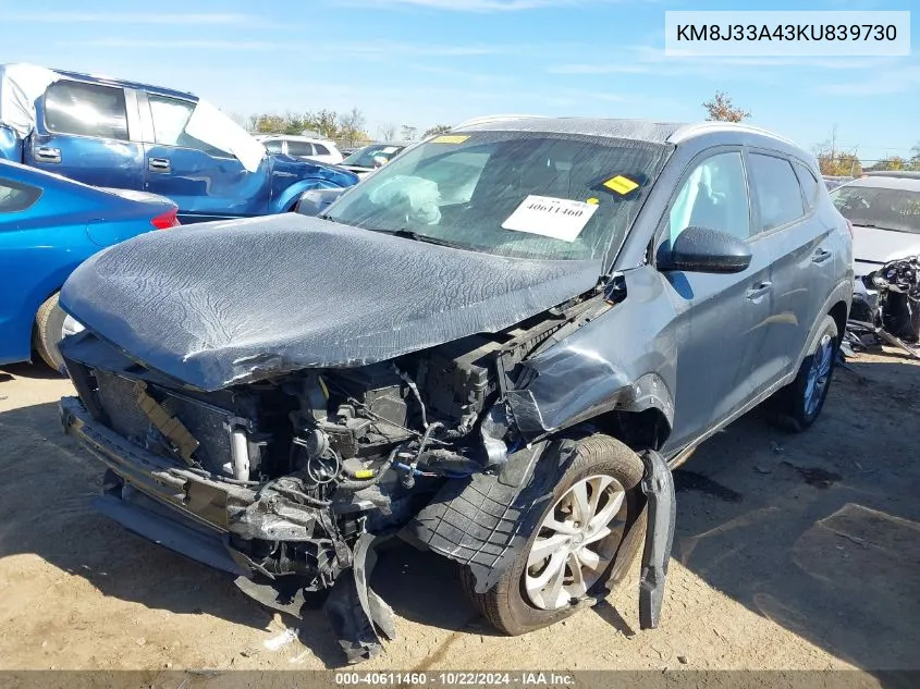 KM8J33A43KU839730 2019 Hyundai Tucson Value