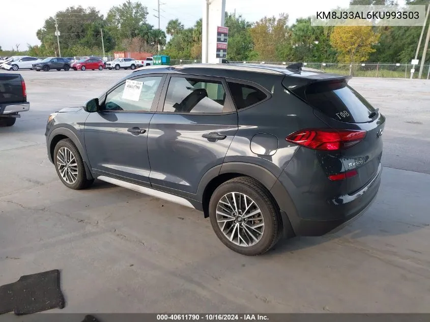 2019 Hyundai Tucson Sel VIN: KM8J33AL6KU993503 Lot: 40611790