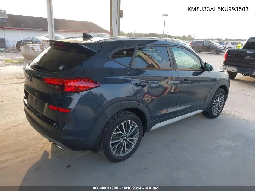 2019 Hyundai Tucson Sel VIN: KM8J33AL6KU993503 Lot: 40611790