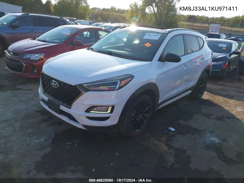 2019 Hyundai Tucson Night VIN: KM8J33AL1KU971411 Lot: 40625060