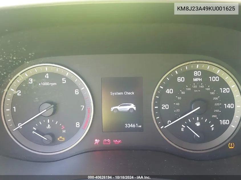 KM8J23A49KU001625 2019 Hyundai Tucson Se