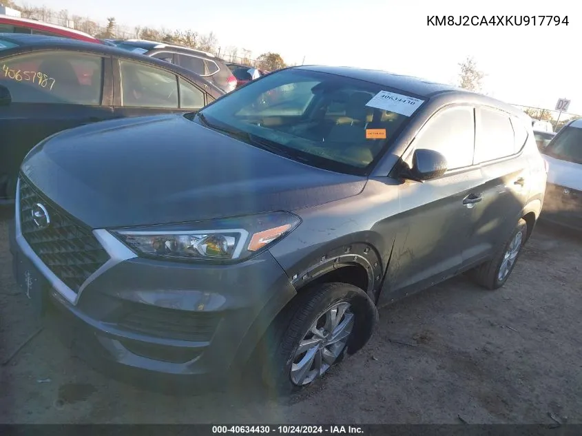 2019 Hyundai Tucson Se VIN: KM8J2CA4XKU917794 Lot: 40634430