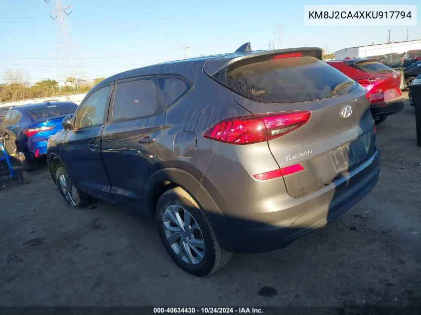 2019 Hyundai Tucson Se VIN: KM8J2CA4XKU917794 Lot: 40634430