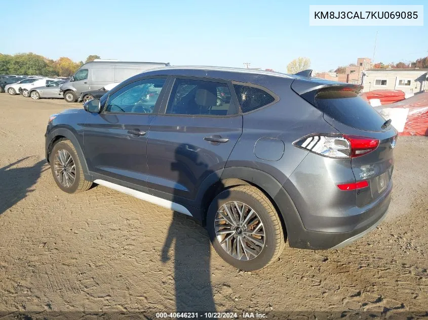 2019 Hyundai Tucson Sel VIN: KM8J3CAL7KU069085 Lot: 40646231