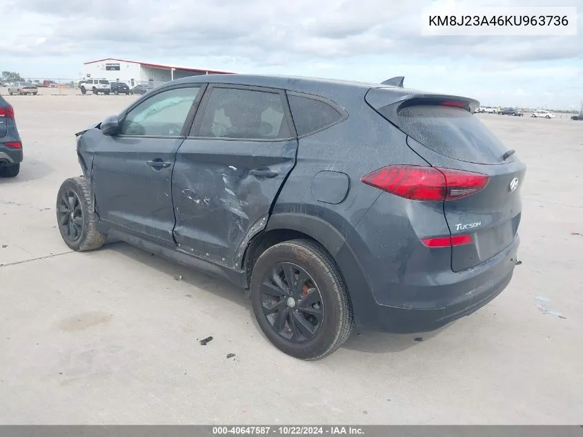 2019 Hyundai Tucson Se VIN: KM8J23A46KU963736 Lot: 40647587