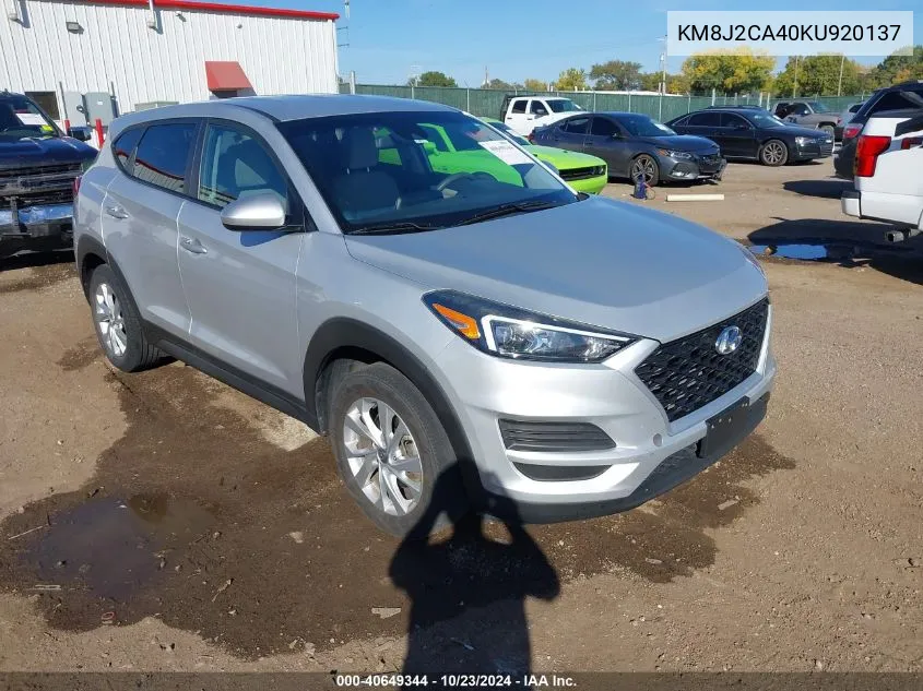 2019 Hyundai Tucson Se VIN: KM8J2CA40KU920137 Lot: 40649344