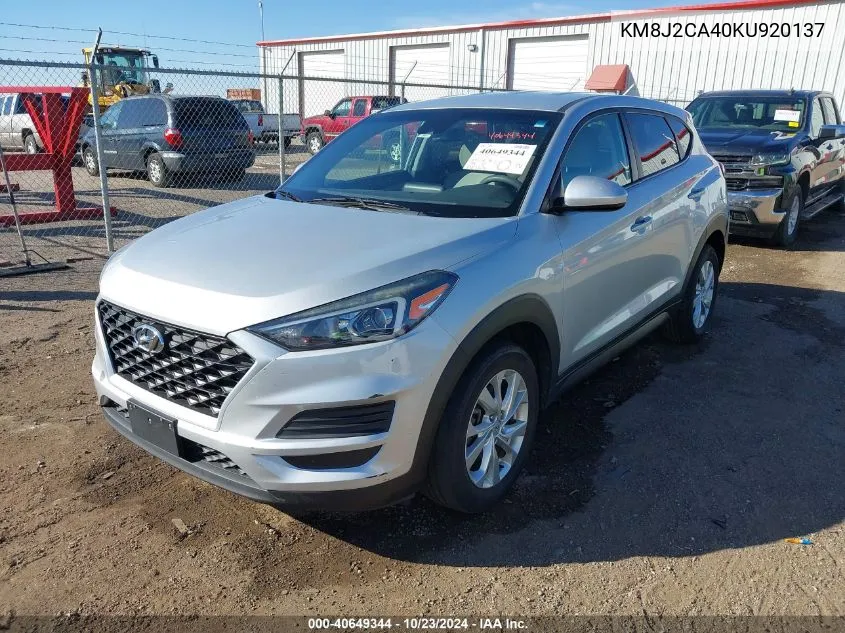 2019 Hyundai Tucson Se VIN: KM8J2CA40KU920137 Lot: 40649344