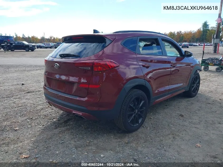 2019 Hyundai Tucson Limited/Sel/Sport/Ultimat VIN: KM8J3CALXKU964618 Lot: 40653244