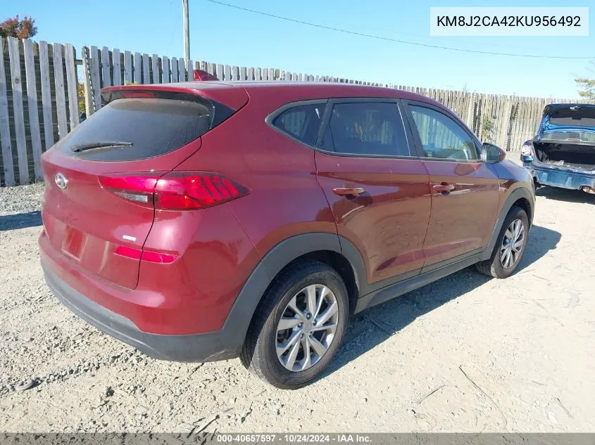 2019 Hyundai Tucson Se VIN: KM8J2CA42KU956492 Lot: 40657597