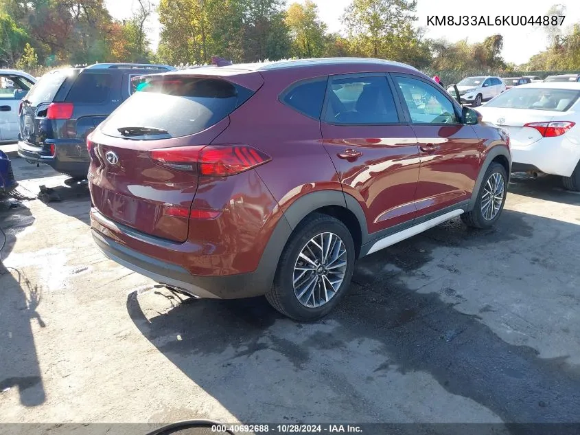 2019 Hyundai Tucson Sel VIN: KM8J33AL6KU044887 Lot: 40692688