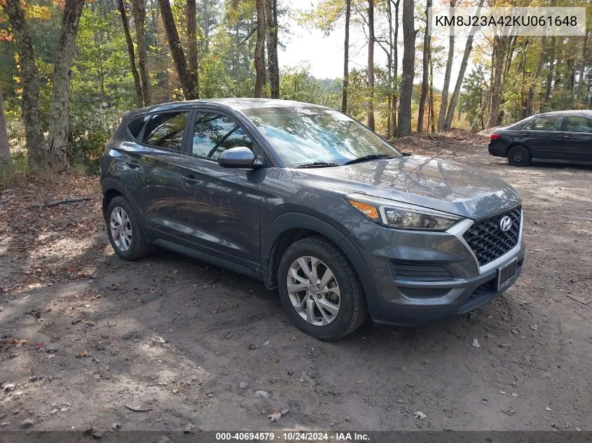 2019 Hyundai Tucson Se VIN: KM8J23A42KU061648 Lot: 40694579